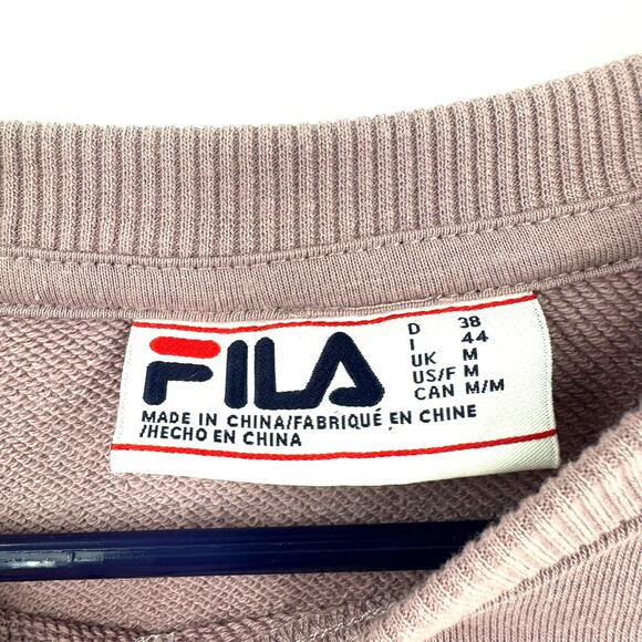 Fila Size Medium Sweater‎ Dusty Pink Crew Neck Pullover Preppy Casual Winter - Picture 5 of 6